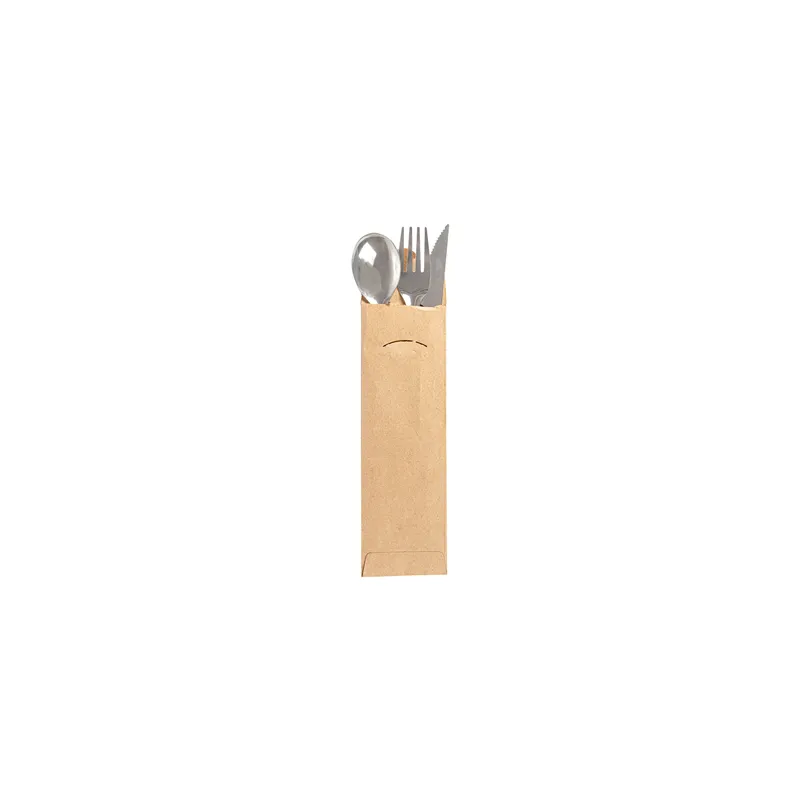 SET FOURCHETTE, COUTEAU, CUILLÈRE   18 CM ARGENTE INOX (100 UNITÉ)