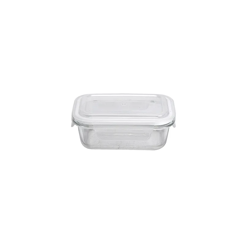 RÉCIPIENTS RECTANGULAIRES AVEC COUVERCLE WAKI GLASS 370 ML 15,4x11,2x6 CM TRANSPARENT VERRE (6 UNITÉ)