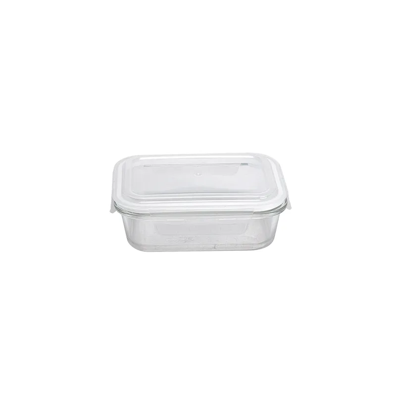 RÉCIPIENTS RECTANGULAIRES AVEC COUVERCLE WAKI GLASS 640 ML 18x13,2x6,5 CM TRANSPARENT VERRE (6 UNITÉ)