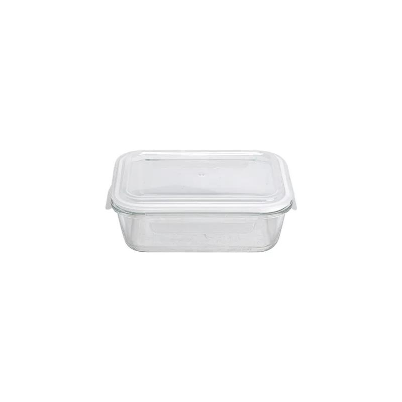 RÉCIPIENTS RECTANGULAIRES AVEC COUVERCLE WAKI GLASS 1040 ML 21x15,7x7,2 CM TRANSPARENT VERRE (6 UNITÉ)