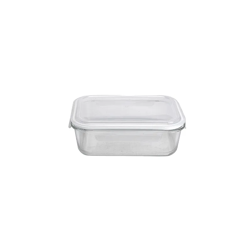RÉCIPIENTS RECTANGULAIRES AVEC COUVERCLE WAKI GLASS 1500 ML 23,2x17,5x8 CM TRANSPARENT VERRE (6 UNITÉ)