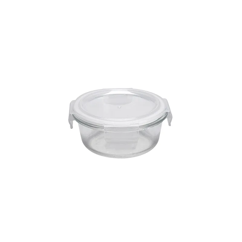 RÉCIPIENTS RONDS AVEC COUVERCLE WAKI GLASS 400 ML Ø 13x5,5/6,3 CM TRANSPARENT VERRE (6 UNITÉ)