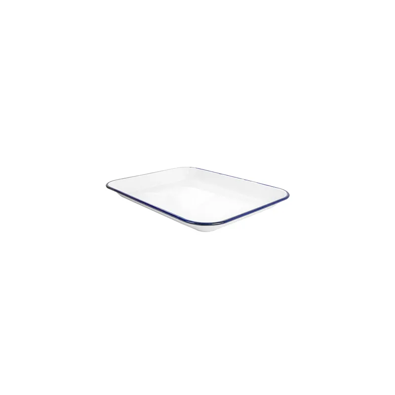 PLATEAUX RECTANGULAIRES ENAMELWARE  34,5x25,5x2,8 CM BLANC ACIER ÉMAILLÉ (6 UNITÉ)