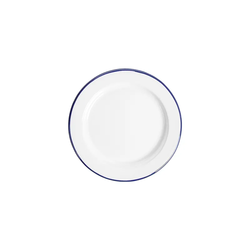 ASSIETTES PLATES ENAMELWARE  Ø 18x1,7 CM BLANC ACIER ÉMAILLÉ (6 UNITÉ)