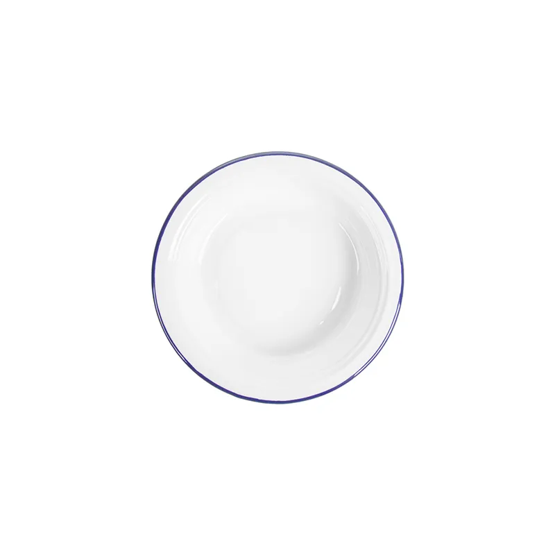 ASSIETTES CREUSES ENAMELWARE 330 ML Ø 18x3,5 CM BLANC ACIER ÉMAILLÉ (6 UNITÉ)
