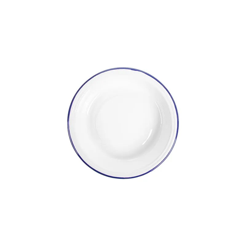 ASSIETTES CREUSES ENAMELWARE 740 ML Ø 22x4,5 CM BLANC ACIER ÉMAILLÉ (6 UNITÉ)