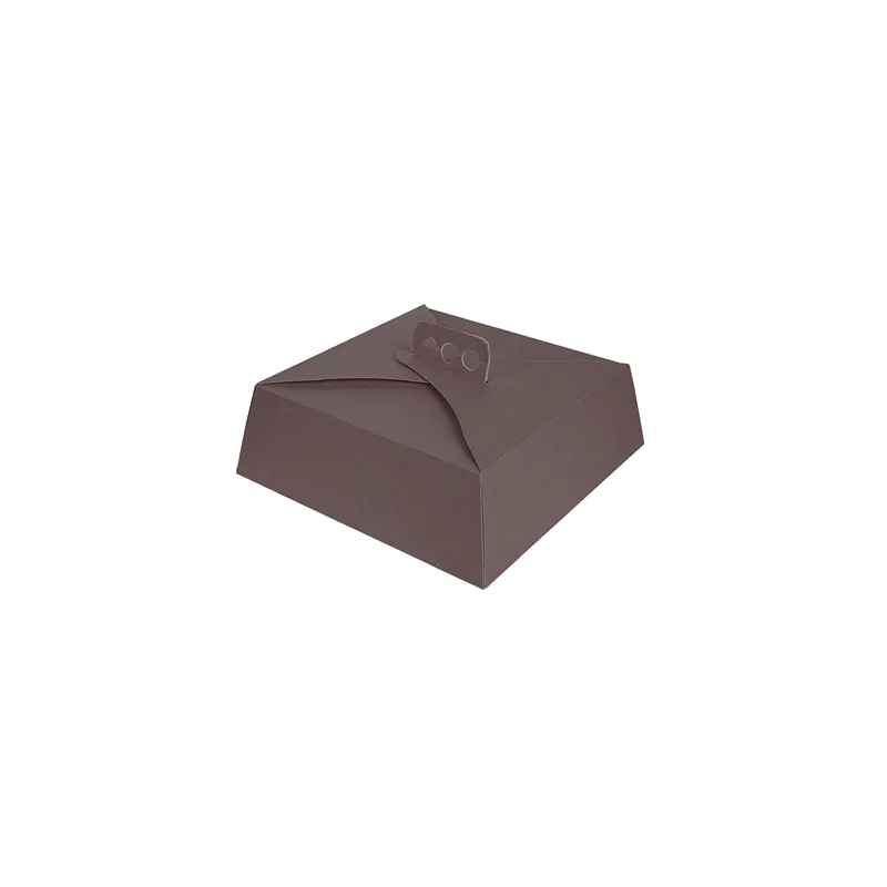 BOÎTES GÂTEAUX CARRÉES THEPACK  30x30x10 CM CHOCOLAT CARTON NANO-MICRO (100 UNITÉ)