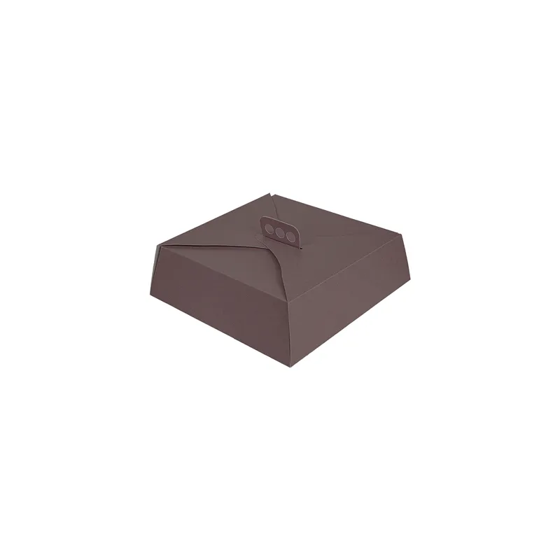 BOÎTES GÂTEAUX CARRÉES THEPACK  34x34x10 CM CHOCOLAT CARTON NANO-MICRO (100 UNITÉ)