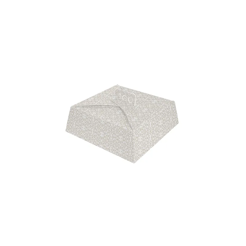 BOÎTES GÂTEAUX CARRÉES THEPACK 'DECO' 290 G/M2 34x34x10 CM BLANC CARTON NANO-MICRO (100 UNITÉ)