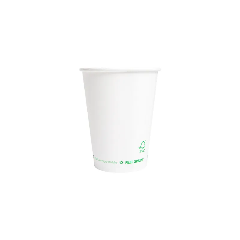 GOBELETS BOISSONS FROIDES ET CHAUDES 1 PAROI  300 ML 300 G/M2 Ø9/6x9,5 CM BLANC CARTON (1000 UNITÉ)