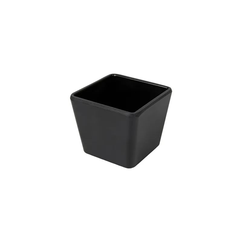 GOBELETS CARRÉS ASAMI WARE  6,8x6,8x5,8 CM NOIR MÉLAMINE (12 UNITÉ)