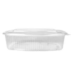 RÉCIPIENT AVEC COUVERCLE CHARNIÈRE  1500 ML 23,3x17,8x6,3 CM TRANSPARENT PP (200 UNITÉ)