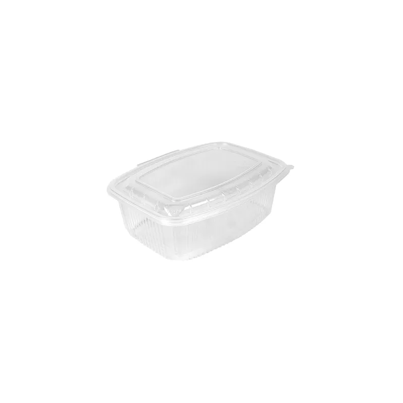 RÉCIPIENT AVEC COUVERCLE CHARNIÈRE  2000 ML 23,3x17,8x7,9 CM TRANSPARENT PP (200 UNITÉ)