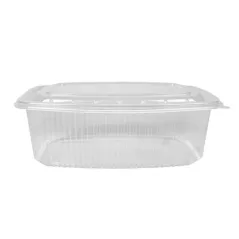 RÉCIPIENT AVEC COUVERCLE CHARNIÈRE  2000 ML 23,3x17,8x7,9 CM TRANSPARENT PP (200 UNITÉ)