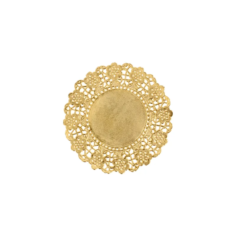 DENTELLES RONDES MÉTALISÉES  40 G/M2 + 20 G/M2 Ø 12 CM DORE LITOS MET. (100 UNITÉ)
