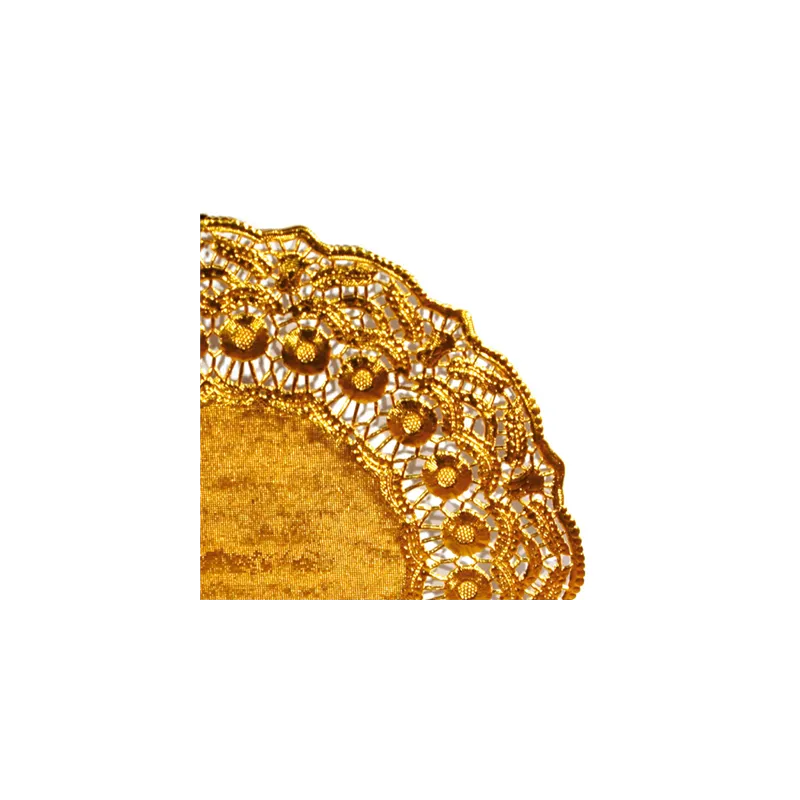 DENTELLES RONDES MÉTALISÉES  40 G/M2 + 20 G/M2 Ø 37 CM DORE LITOS MET. (100 UNITÉ)