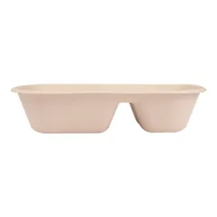 LUNCH BOXES 2 COMPART. BIONIC 850 ML 23,5x13,1x4,6 CM NATUREL BAGASSE (500 UNITÉ)
