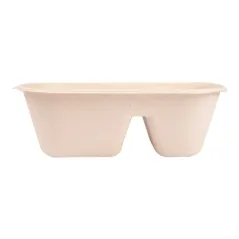 LUNCH BOXES 2 COMPART. BIONIC 1000 ML 22x12,9x6,85 CM NATUREL BAGASSE (500 UNITÉ)
