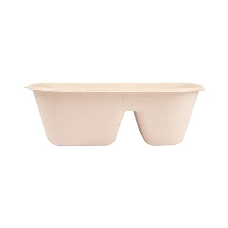 LUNCH BOXES 2 COMPART. BIONIC 1000 ML 22x12,9x6,85 CM NATUREL BAGASSE (500 UNITÉ)