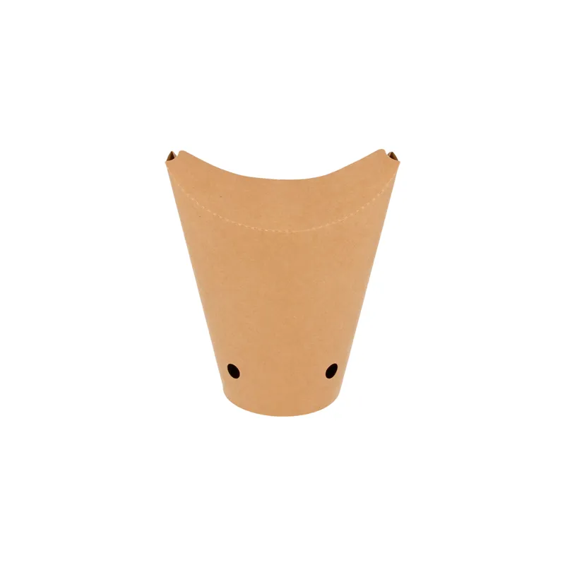 GOBELET À FRITES AVEC FERMETURE 16OZ - 480 ML 200 + 25PE G/M2 8,5x14 CM MARRON CARTON (50 UNITÉ) GOBELET À FRITES AVEC FERMETURE 16OZ - 480 ML 200 + 25PE G/M2 8,5x14 CM MARRON CARTON (50 UNITÉ)