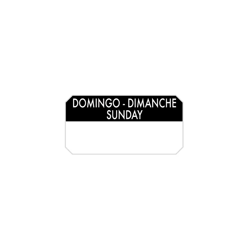 1000 U. ÉTIQUETTES ADHESIVES DIMANCHE 5x2,5 CM NOIR ADHESIF (1 UNITÉ) 1000 U. ÉTIQUETTES ADHESIVES DIMANCHE 5x2,5 CM NOIR ADHESIF (1 UNITÉ)