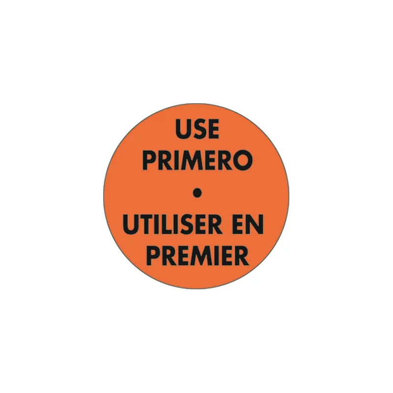 500 U. ÉTIQUETTES UTILISER D'ABORD Ø 7,5 CM ORANGE ADHESIF (1 UNITÉ) 500 U. ÉTIQUETTES UTILISER D'ABORD Ø 7,5 CM ORANGE ADHESIF (1 UNITÉ)