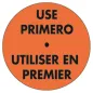 500 U. ÉTIQUETTES UTILISER D'ABORD Ø 7,5 CM ORANGE ADHESIF (1 UNITÉ) 500 U. ÉTIQUETTES UTILISER D'ABORD