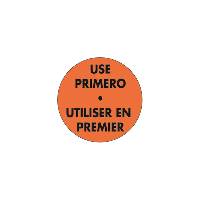 1000 ÉTIQUETTES UTILISER D'ABORD Ø 5 CM ORANGE ADHESIF (1 UNITÉ) 1000 ÉTIQUETTES UTILISER D'ABORD Ø 5 CM ORANGE ADHESIF (1 UNITÉ)