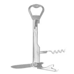 OUVRE-BOUTEILLE MULTIFONCTION   14x3,5x1 CM ARGENTE INOX (1 UNITÉ)