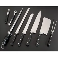 COUTEAU HACHOIR, MANCHE ABS 17 CM ARGENTE INOX (1 UNITÉ)