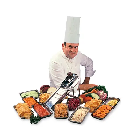 MANDOLINE AVEC CHARIOT   39,5x12x19 CM ARGENTE INOX (1 UNITÉ)
