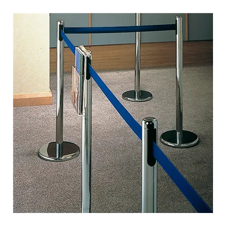 COLONNES MOBILES AVEC RUBAN RETRACTIBLES   Ø 36x104 CM BLEU ALUMINIUM (2 UNITÉ)