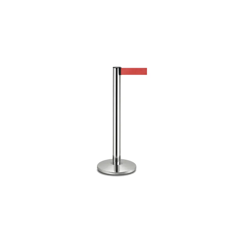 COLONNES MOBILES AVEC RUBAN RETRACTIBLES   Ø 36x104 CM ROUGE ALUMINIUM (2 UNITÉ)