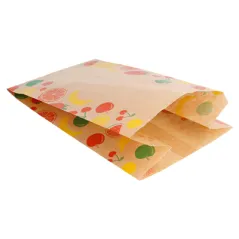 SACHETS PLATS POUR FRUITS  1/2 KG 32 G/M2 14+9x22 CM NATUREL KRAFT (500 UNITÉ)