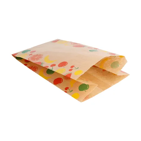 SACHETS PLATS POUR FRUITS  1/2 KG 32 G/M2 14+9x22 CM NATUREL KRAFT (500 UNITÉ)