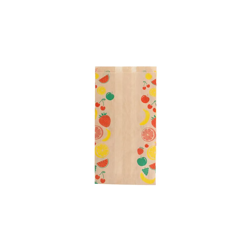SACHETS PLATS POUR FRUITS  1 KG 32 G/M2 14+9x26 CM NATUREL KRAFT (500 UNITÉ)