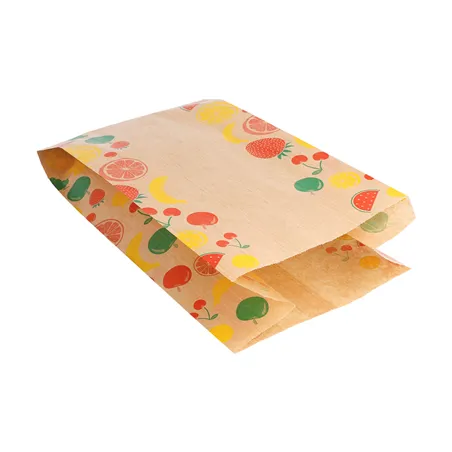 SACHETS PLATS POUR FRUITS  1 KG 32 G/M2 14+9x26 CM NATUREL KRAFT (500 UNITÉ)
