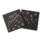 SERVIETTES "DOUBLE POINT" ECOLABEL 'MERRY CHRISTMAS' 18 G/M2 20x20 CM NOIR OUATE (2400 UNITÉ) SERVIETTES "DOUBLE POINT" ECOLABEL