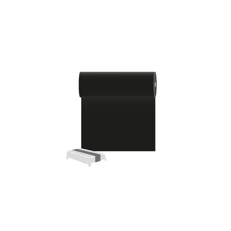 CHEMINS DE TABLE  55 G/M2 0,30x12 M NOIR AIRLAID (6 UNITÉ)