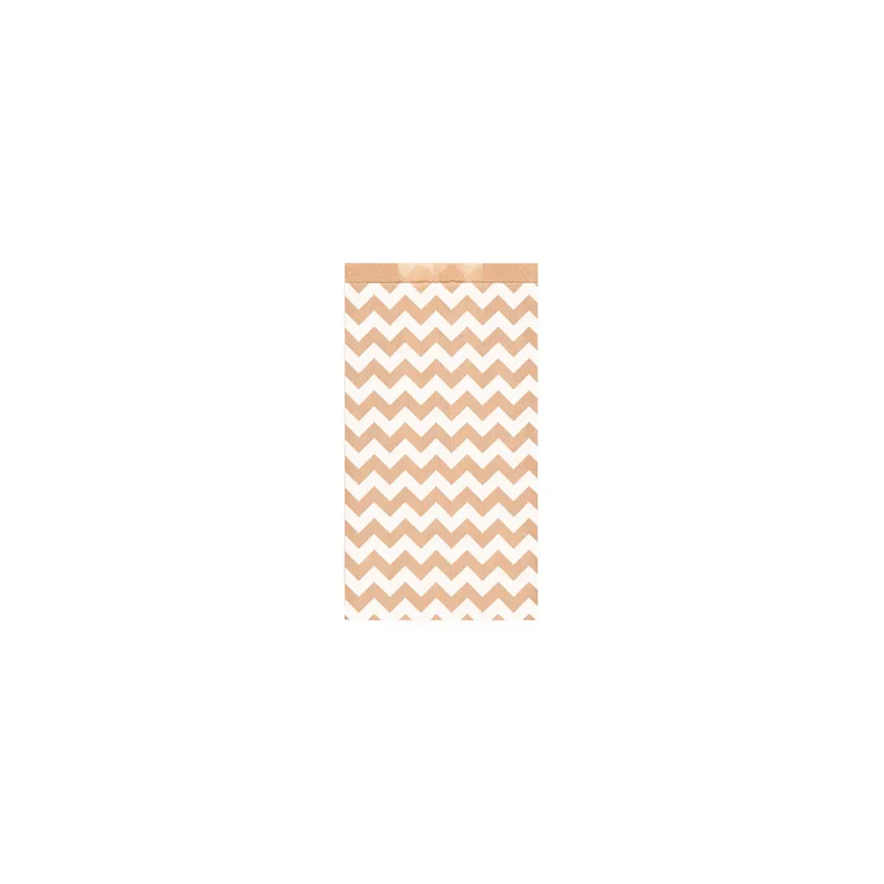 SACHETS PLATS LISERÉ  60 G/M2 19+8x35 CM NATUREL KRAFT VERGÉ (250 UNITÉ)