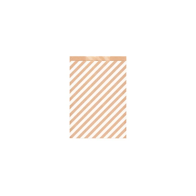 SACHETS PLATS RAYURES  60 G/M2 26+9x38 CM NATUREL KRAFT VERGÉ (250 UNITÉ)