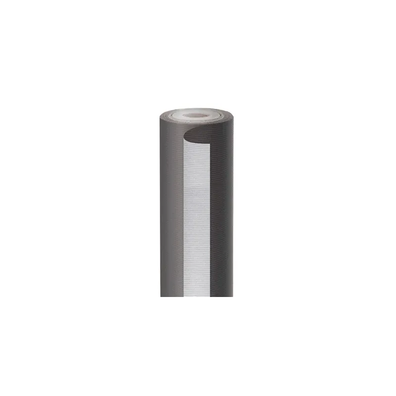 PAPIER CADEAU 50 M NOIR-ARGENT  60 G/M2 70 CM KRAFT VERGÉ (1 UNITÉ)
