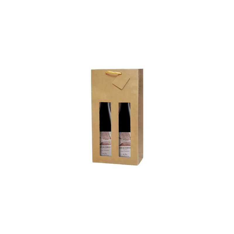 10 U. SAC PORTE-BOUTEILLES CORDE  175 g/m2 18+8,8x38 CM NATUREL KRAFT (10 UNITÉ)