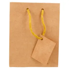 10 U. SACS BOUTIQUE ANSES CORDON 175 G/M2 11,4+6,4x14,6 CM NATUREL KRAFT (1 UNITÉ)
