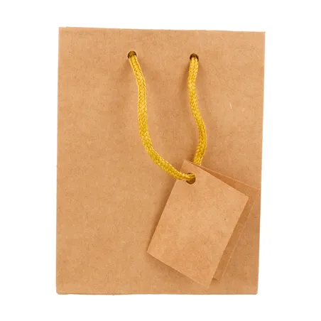 10 U. SACS BOUTIQUE ANSES CORDON  175 G/M2 11,4+6,4x14,6 CM NATUREL KRAFT (1 UNITÉ)