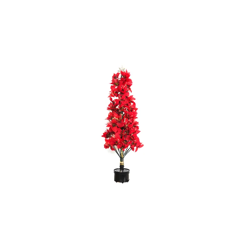 SAPIN PONSETIAS  122 (h) CM ROUGE FIBRE OPTIQUE (1 UNITÉ)