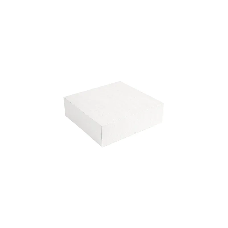 BOÎTES PATISSERIES SANS FENÊTRE THEPACK  26x26x8 CM BLANC CARTON NANO-MICRO (100 UNITÉ)