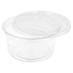 POTS TRAITEUR + COUVERCLES 500 ML Ø11,7x7,5 CM TRANSPARENT PET (250 UNITÉ)