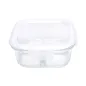 RÉCIPIENTS AVEC COUVERCLE 2 COMP. WAKI GLASS 800 ML 15,8x15,8x7,2CM TRANSPARENT VERRE (6 UNITÉ) RÉCIPIENTS AVEC COUVERCLE 2 COMP.