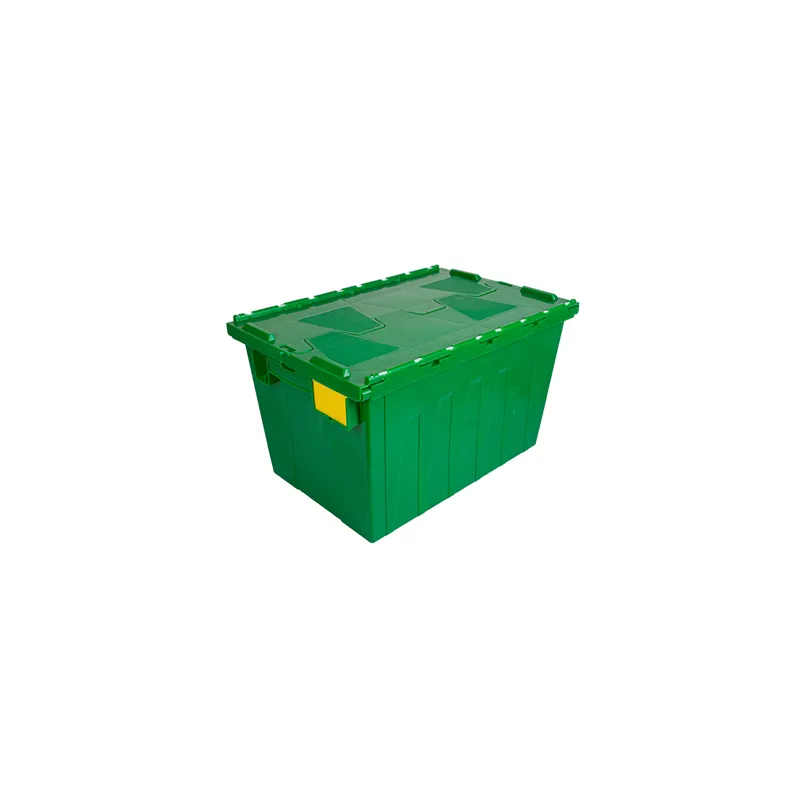 RÉCIPIENT AVEC COUVERCLE INTÉGRÉ  65 L 60x40x35,5 CM VERT PP (1 UNITÉ)